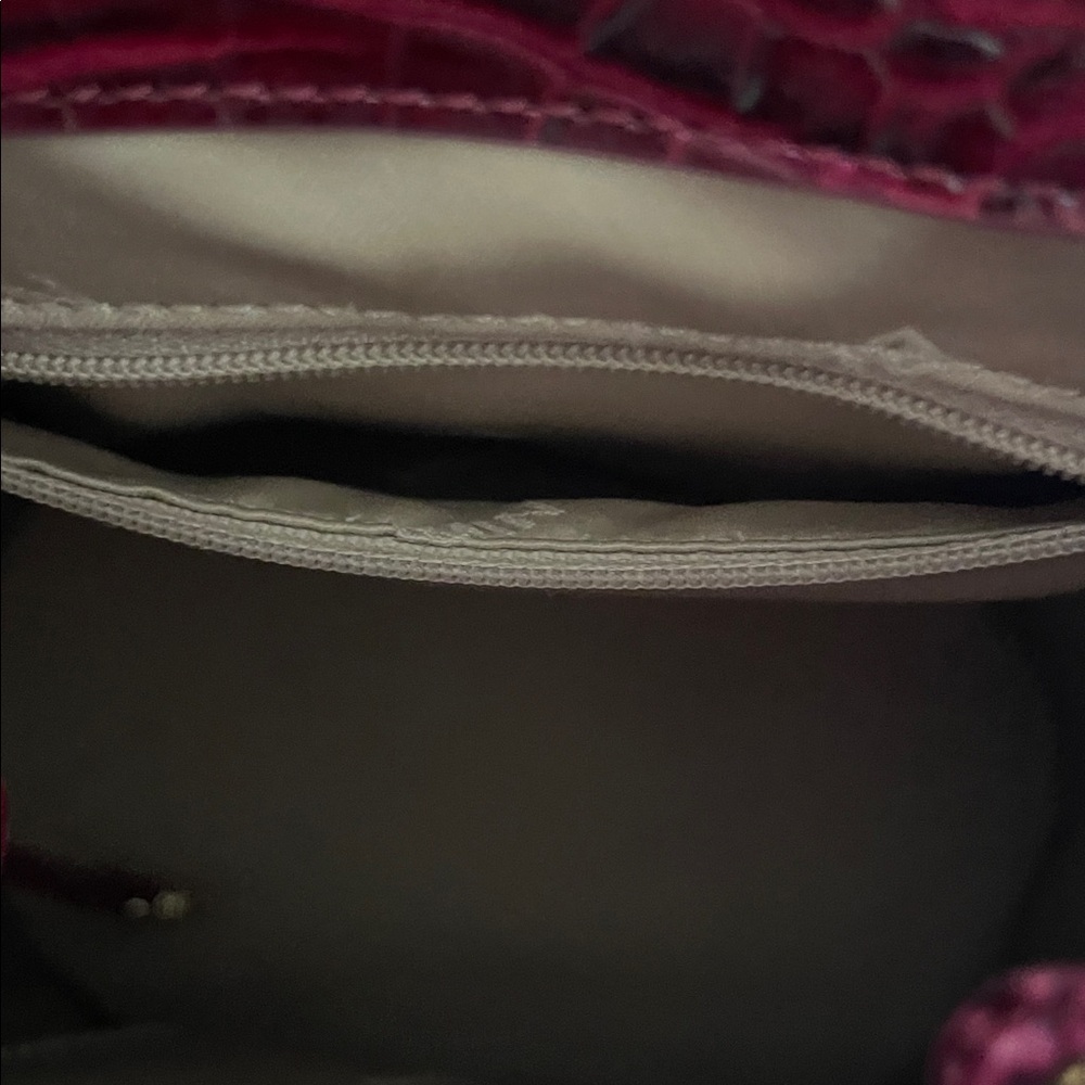 Brahmin-Embossed Backpack - Rich pomagranate color. - Picture 5 of 7